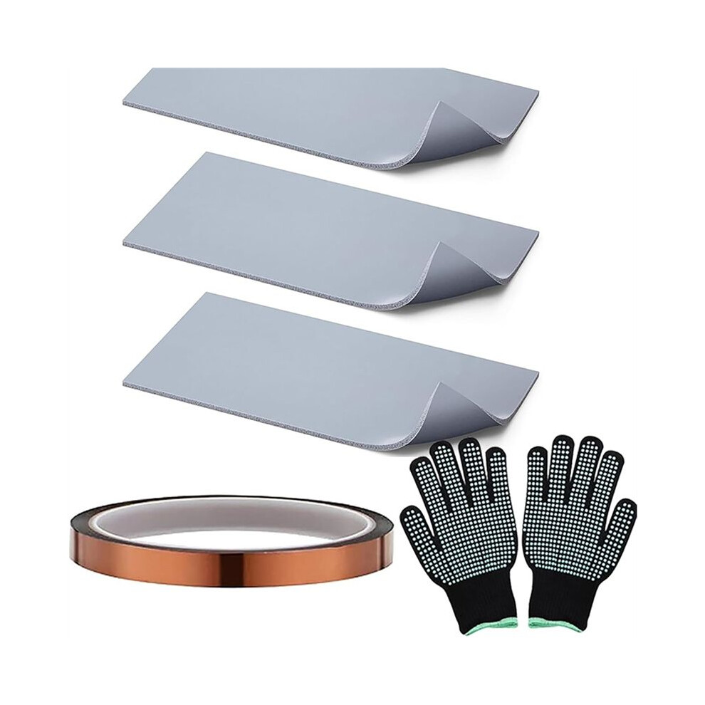 Saudism 3 Pcs Silicone Heat Press-Cover Pad, High-Density Cuttable Hat Press-Accessories For Diy, Small Business & Home Use