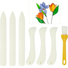 7Pcs Stained Glass Plastic Burnisher Bone Foiler Holder Burnishing Tool for DIY Crafting Making Handicrafts Leathercraft
