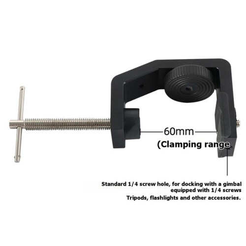 Metal Multi-Angle Adjustable Table Desktop Adapter Bracket Fixer with C-Shaped Clamp for Monitors and Displays 2