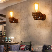 Nordic Retro Resin Wall Lamp Left Hand Fist Sconces Wall Fixture Home Decor Light Restaurant Bar Decoration Left Hand