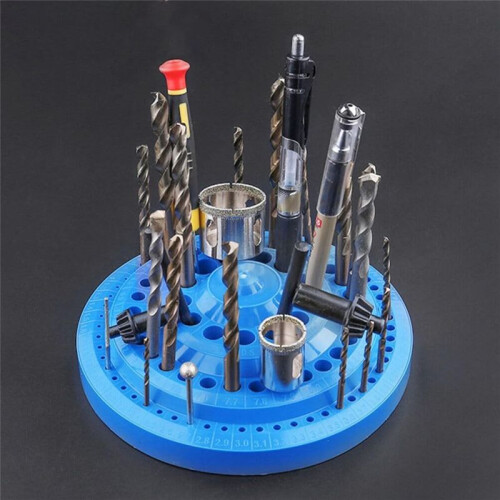 2PCS Drill Bit Storage Case Stand Round Shape Hard Plastic Container Household Tool 2