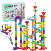113 Piece Marble Run Set for Kids, STEM Building Toys with Creative Track and Durable Construction