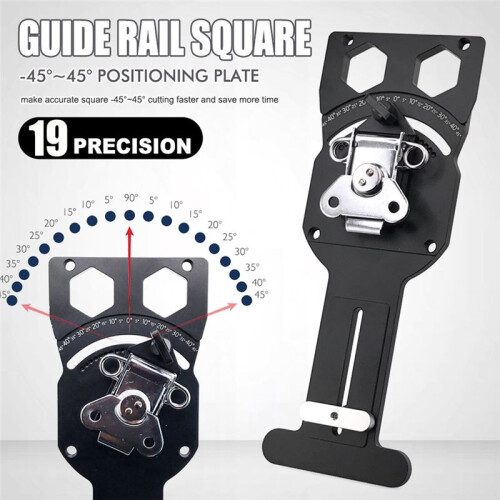 Adjustable Angle Track Saw Square with -45 to 45 Quick Positive Angle Stop Guide Rail Square 90 Degree Right Angle 2