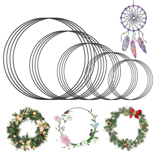 20 Pcs  Metal Rings Set, 5 Sizes for Wreath Making, Dream Catchers & DIY Decorations 2