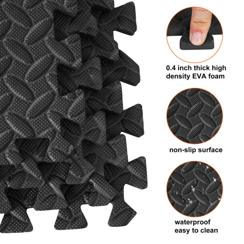 EVA Foam Exercise Mat 1.2 cm Thick 12 pcs Interlocking Tiles 1