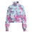 Women's Oversized Cropped Quarter-Zip Sweatshirt with 4