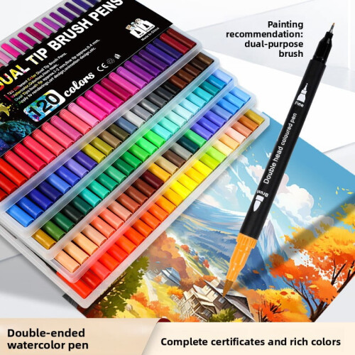 Ensemble de 120 feutres aquarelle à pointe souple lavable, 120 couleurs 1