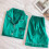 Women's Winter Silk Pajama Set Soft Satin 2-Piece 5