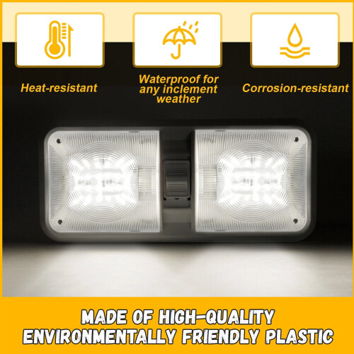 Εσωτερικά φώτα LED RV 12V, 1000LM, θολωτό φως 8W με διακόπτη – Συμβατό με 1