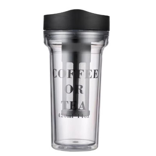 420ml Portable Coffee Cup with Integrated Coffee Filter - Ideal for Travel, Includes Tea Infuser, Cold Brew Coffee Maker
