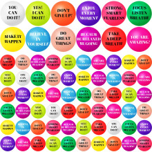 96pcs Motivational Stress Balls 2 Inch Colorful Foam with Quotes for Kids and Adults Classroom Rewards