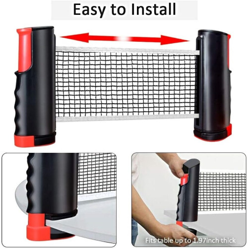 Ping Pong Paddle Set Portable with Retractable Net and 1