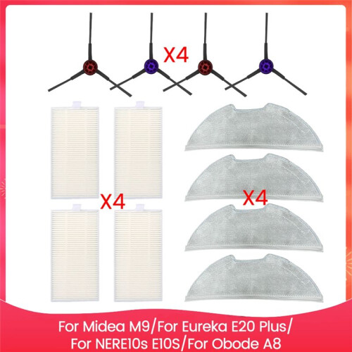 Spare Parts for Midea M9/ E20 /NERE10s E10S/Obode A8 Side Brush Hepa Filter Mop Cloth Replacement Accessories