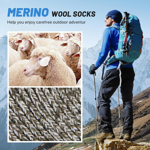Merino Wool Socks for Men Thermal Thick 5 Pairs 1