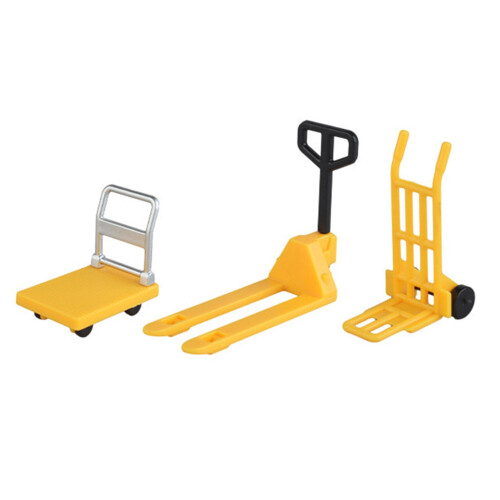 Μίνι επίπεδη καρότσα παλετοφόρο Dolly Sack Truck μοντέλα προσομοίωσης για κλίμακα 1/6 και 1
