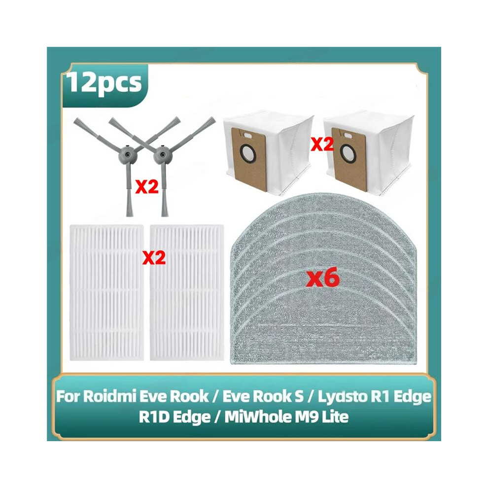 For Lydsto R1 /R1d /Miwhole M9 Lite/ Eve Rook/ Eve Rook S Vacuum Cleaner Parts Hepa Filter Mop Side Brush 6032356010604