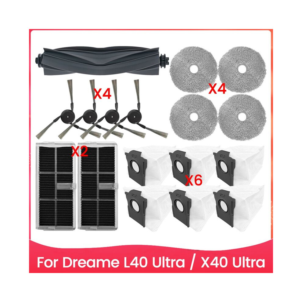 For X40 Ultra/L40 Ultra/X40 Pro Vacuum Cleaner Spare Parts Main Side Brush Hepa Filter Mop Cloth Dust Bag 6034142894764