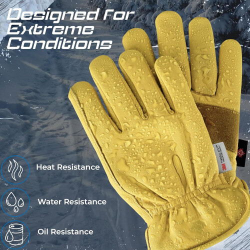 Leather Work Gloves Heavy Duty Water-Resistant Cowhide 1