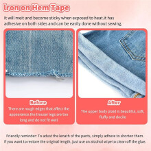2Rolls No Sew Hemming Tape for Pants, 3/4Inch X 70 Yards Iron Hem Tape Double Sided Fabric Tapes for Hemming Curtain