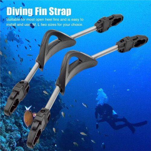 2pcs Diving Fin Strap, Fin Replacement Strap with Quick Release Buckles Heel Straps for Most Fins 1