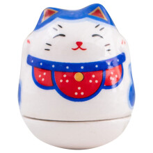 Blue Japanese Fortune Cat Decor Maneki Neko Statue for Home or Office Luck and Good Fortune