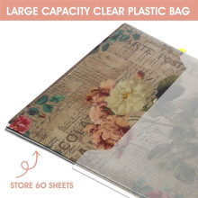 60 Pack Scrapbook Paper Organizer 6.77 X 6.57in Clear Cardstock Scrapbook Organizer Bag with 120 Pcs Sticky Index Tabs