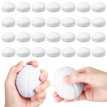 Halloween Brain Stress Relief Ball White PU Squeeze for Grip Strength Training and Adults