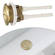 Flush Button Brushed Brass Universally Toilet Dual Flush Button Fit 38mm Cistern Hole, Powerful and Hygienic Flush