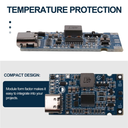 Typ-C USB 4S BMS 4.5V-15V 18W 2A Litiumbatteriladdningsmodul Stöder QC Snabbladdning Temperaturskydd 4S 2