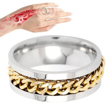 Unisex Stainless Steel Moissanite Spinner Ring with Elegant Sparkle and Smooth Fidget Relief