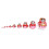Wooden Stackable Storage Organizer Set Red and White for Kitchen and Craft 1