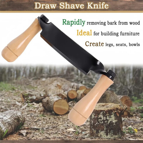 Felled Draw Shave Knifes Draw Shave Tool Efficient Comfortable Grip Tree Bark Peeler Tool for Woodworking Bark Removal 2