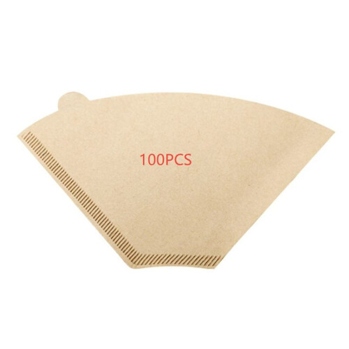 100 St Engångsfilter för Kaffepapper, Reservfilterpapper, Droppfilter i Fläktformat, Filterkanna, Trattfilter 1