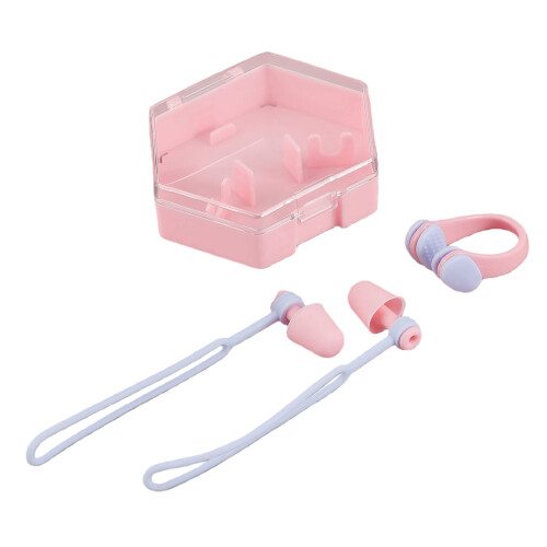 Ensemble pince-nez et bouchons d'oreilles multifonctionnels-Rose