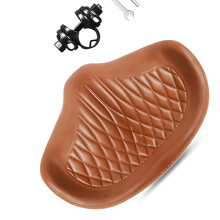 Waterproofed Large Noseless Bike Saddles Suitable-light brown
