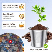 Recycling-Kaffeekapsel-Kaffeemaschine/Kaffeemaschine Edelstahl Einzelloch mit Filtersieb Kaffeekapselbecher