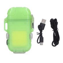 Flammenloses, windfestes Taschenlampenfeuerzeug mit Dual-Plasma-Lichtbogen, wiederaufladbar, wasserdicht, USB-C-Anschluss, inklusive