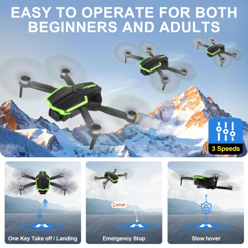 Foldable Camera Drone with 1080P Camera, OneKey Takeoff, Altitude Hold, Gesture Selfie 1