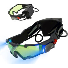 Kids Night Vision Goggles with Adjustable Fit and Blue LED Lights for Hunting Cycling Windproof