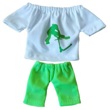 Fingerboard Accessories Mini Finger Clothes Set with Pants and TShirt for Interactive Fingertip Play, Green