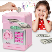 ATM Piggy Bank with Password and Auto Money Scroll, Electronic Savings Box Toy for Kids Boys Girls