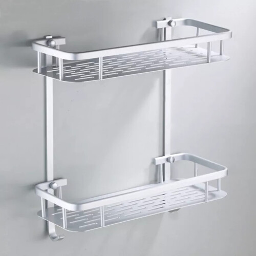 Bathroom Corner Shelf RustResistant Aluminum Wall Mounted Shower Organizer Basket