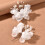(White, 2pcs) Chinese Pearl Flower U-Shaped Bridal Hairpin 2