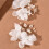 (White, 2pcs) Chinese Pearl Flower U-Shaped Bridal Hairpin 4