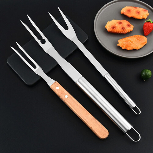 Stainless steel BBQ serving fork, meat fork, roasting fork, grilling fork, carving fork, cooking fork, steak fork, clamping fork 1