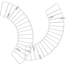 2pcs Semicircle Stainless Steel Drip Racks with Grease Collection for Griddle Baking and Cooking