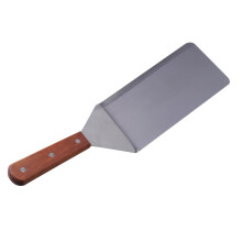 Griddle Scraper and Stainless Steel Spatula 2 in 1 with Wide Paddle and Thin Scraping Edge