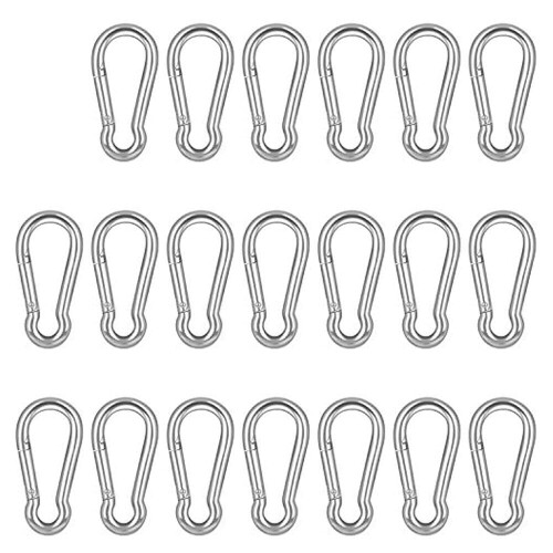 Stainless Steel Carabiner Clip Spring Snap Hook 20 pcs