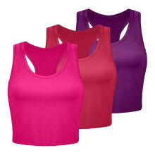 Plus size tanktoppe til kvinder Pæne 3-delte tanktoppe Ribbede sømløse træningsskjorter Yoga crop toppe Sports BH tanktoppe til kvinder