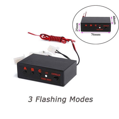 LED-strobelyslyskontrollboks 12V 3 blinkende moduser 2